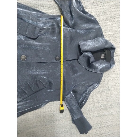 Damee Ruffled 3/4 Sleeve Jacket Blue Boho Vintage Y2K Classy Blue Medium - Picture 10 of 10